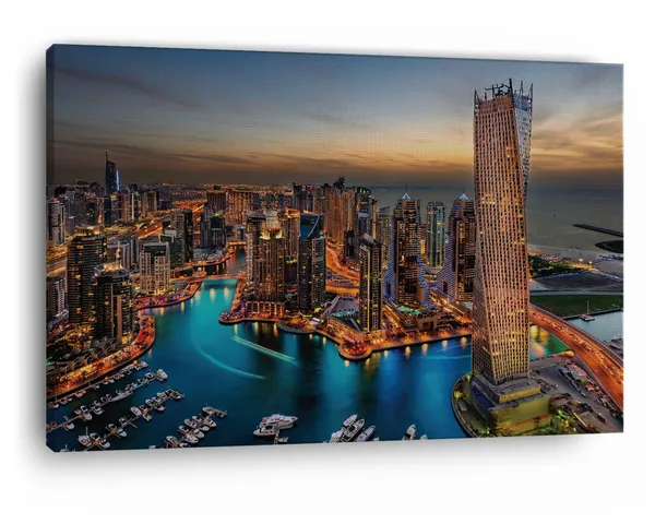 Multicolor_Glorious_City_Dubai,_Wooden_Framed_Canvas_Paintings_|_For_Home_Decor_|_Bedroom,_Living_Room,Wall_Decoration_|_Hd_Print_Canvas_|_Wall_Art_Painting,_Size_16_X_24_Inch