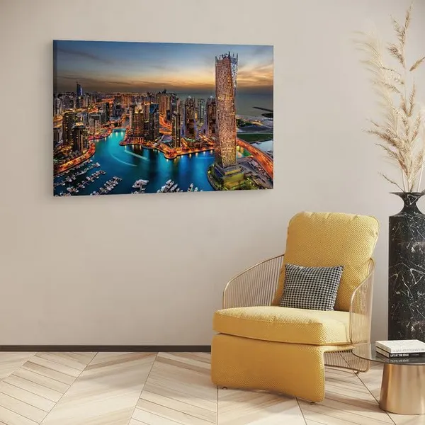 Multicolor_Glorious_City_Dubai,_Wooden_Framed_Canvas_Paintings_|_For_Home_Decor_|_Bedroom,_Living_Room,Wall_Decoration_|_Hd_Print_Canvas_|_Wall_Art_Painting,_Size_16_X_24_Inch