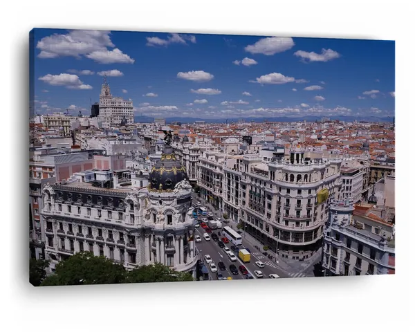 Multicolor_Calle_Gran_V?A,_Wooden_Framed_Canvas_Paintings_|_For_Home_Decor_|_Bedroom,_Living_Room,Wall_Decoration_|_Hd_Print_Canvas_|_Wall_Art_Painting,_Size_16_X_24_Inch