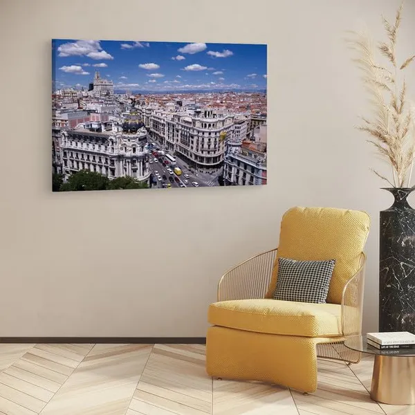 Multicolor_Calle_Gran_V?A,_Wooden_Framed_Canvas_Paintings_|_For_Home_Decor_|_Bedroom,_Living_Room,Wall_Decoration_|_Hd_Print_Canvas_|_Wall_Art_Painting,_Size_16_X_24_Inch