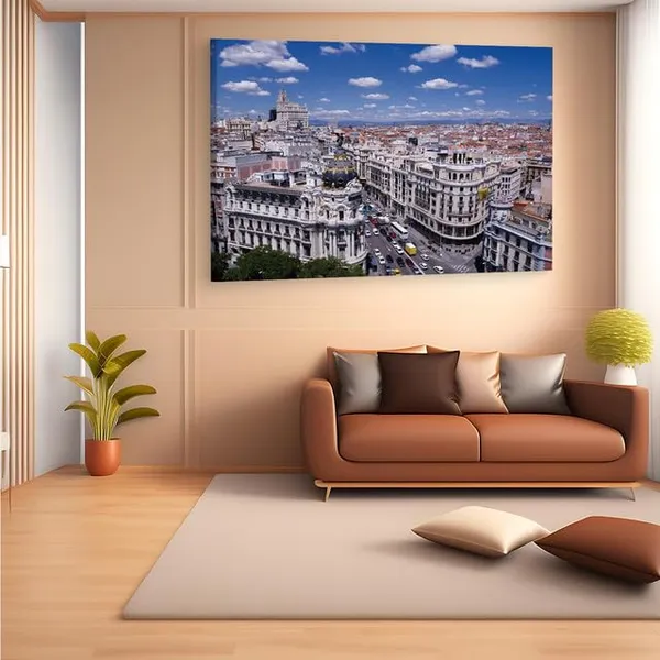 Multicolor_Calle_Gran_V?A,_Wooden_Framed_Canvas_Paintings_|_For_Home_Decor_|_Bedroom,_Living_Room,Wall_Decoration_|_Hd_Print_Canvas_|_Wall_Art_Painting,_Size_16_X_24_Inch