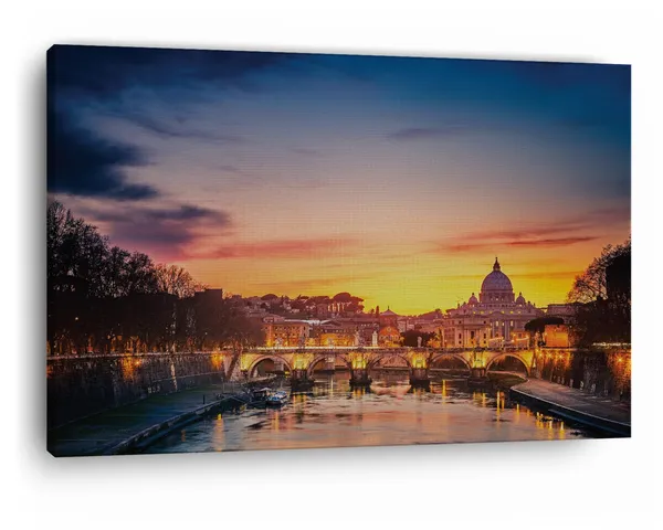 Multicolor_Rome_Sunset_Shutterstock,_Wooden_Framed_Canvas_Paintings_|_For_Home_Decor_|_Bedroom,_Living_Room,Wall_Decoration_|_Hd_Print_Canvas_|_Wall_Art_Painting,_Size_16_X_24_Inch