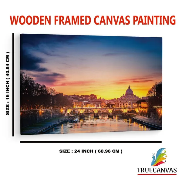 Multicolor_Rome_Sunset_Shutterstock,_Wooden_Framed_Canvas_Paintings_|_For_Home_Decor_|_Bedroom,_Living_Room,Wall_Decoration_|_Hd_Print_Canvas_|_Wall_Art_Painting,_Size_16_X_24_Inch