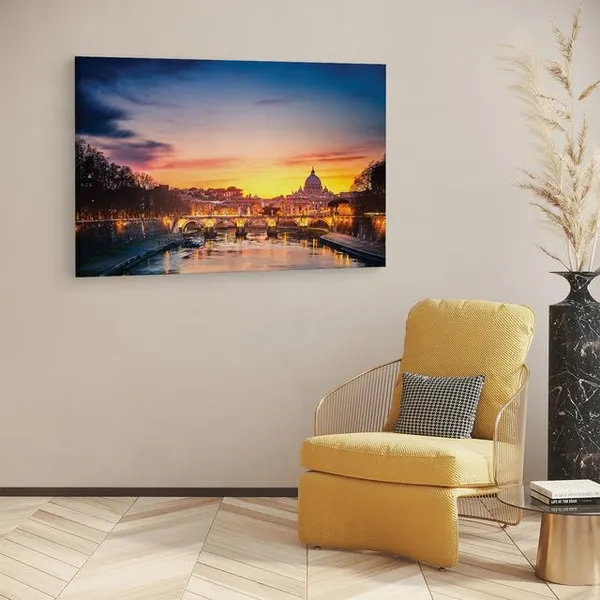 Multicolor_Rome_Sunset_Shutterstock,_Wooden_Framed_Canvas_Paintings_|_For_Home_Decor_|_Bedroom,_Living_Room,Wall_Decoration_|_Hd_Print_Canvas_|_Wall_Art_Painting,_Size_16_X_24_Inch