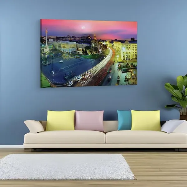 Multicolor_Khreschatyk_Street,_Wooden_Framed_Canvas_Paintings_|_For_Home_Decor_|_Bedroom,_Living_Room,Wall_Decoration_|_Hd_Print_Canvas_|_Wall_Art_Painting,_Size_16_X_24_Inch