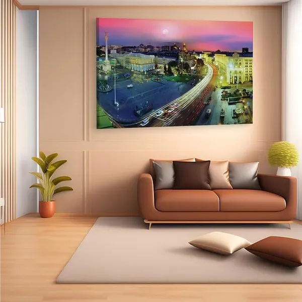 Multicolor_Khreschatyk_Street,_Wooden_Framed_Canvas_Paintings_|_For_Home_Decor_|_Bedroom,_Living_Room,Wall_Decoration_|_Hd_Print_Canvas_|_Wall_Art_Painting,_Size_16_X_24_Inch