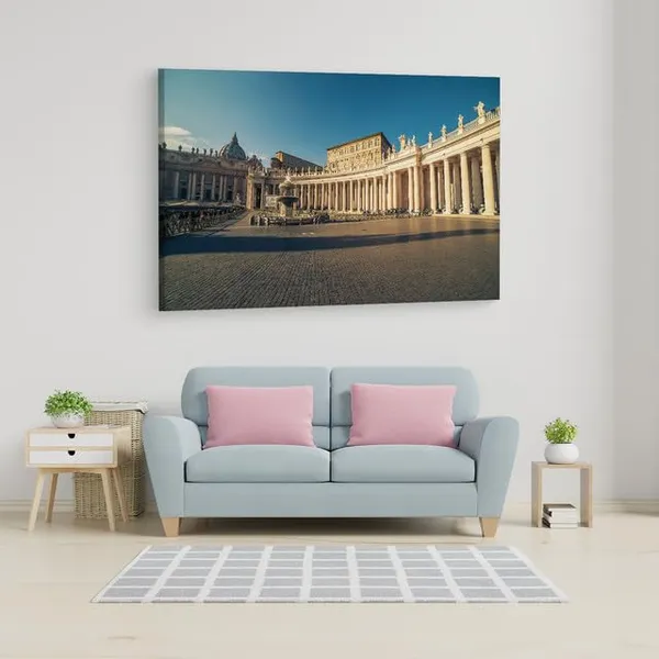 Multicolor_Saint_Peter'S_Square,_Wooden_Framed_Canvas_Paintings_|_For_Home_Decor_|_Bedroom,_Living_Room,Wall_Decoration_|_Hd_Print_Canvas_|_Wall_Art_Painting,_Size_16_X_24_Inch