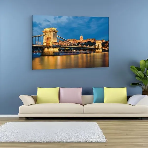 Multicolor_Chain_Bridge,_Wooden_Framed_Canvas_Paintings_|_For_Home_Decor_|_Bedroom,_Living_Room,Wall_Decoration_|_Hd_Print_Canvas_|_Wall_Art_Painting,_Size_16_X_24_Inch