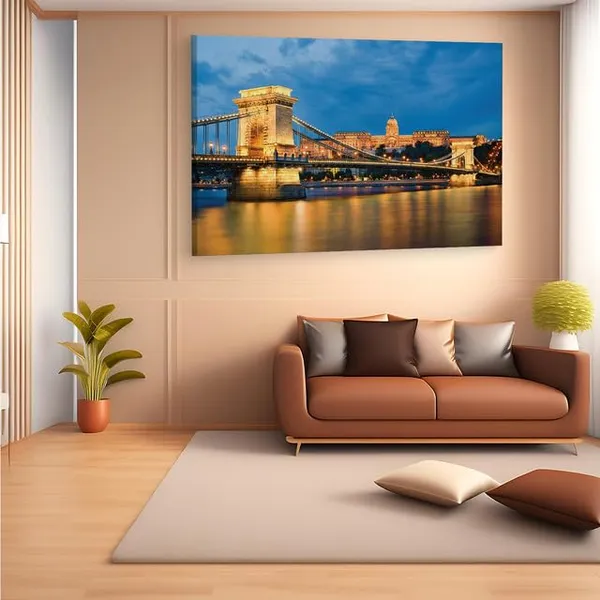 Multicolor_Chain_Bridge,_Wooden_Framed_Canvas_Paintings_|_For_Home_Decor_|_Bedroom,_Living_Room,Wall_Decoration_|_Hd_Print_Canvas_|_Wall_Art_Painting,_Size_16_X_24_Inch