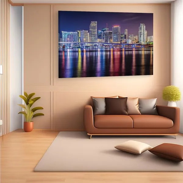 Multicolor_Miami_Night_Skyline,_Wooden_Framed_Canvas_Paintings_|_For_Home_Decor_|_Bedroom,_Living_Room,Wall_Decoration_|_Hd_Print_Canvas_|_Wall_Art_Painting,_Size_16_X_24_Inch