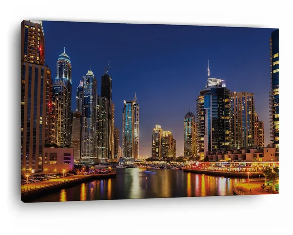 Multicolor_Dubai_River_Night,_Wooden_Framed_Canvas_Paintings_|_For_Home_Decor_|_Bedroom,_Living_Room,Wall_Decoration_|_Hd_Print_Canvas_|_Wall_Art_Painting,_Size_16_X_24_Inch