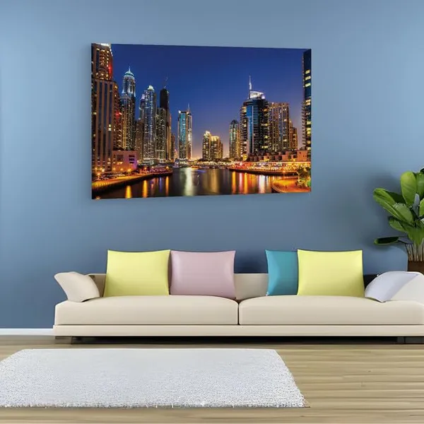 Multicolor_Dubai_River_Night,_Wooden_Framed_Canvas_Paintings_|_For_Home_Decor_|_Bedroom,_Living_Room,Wall_Decoration_|_Hd_Print_Canvas_|_Wall_Art_Painting,_Size_16_X_24_Inch