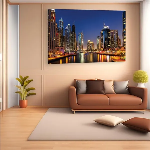 Multicolor_Dubai_River_Night,_Wooden_Framed_Canvas_Paintings_|_For_Home_Decor_|_Bedroom,_Living_Room,Wall_Decoration_|_Hd_Print_Canvas_|_Wall_Art_Painting,_Size_16_X_24_Inch