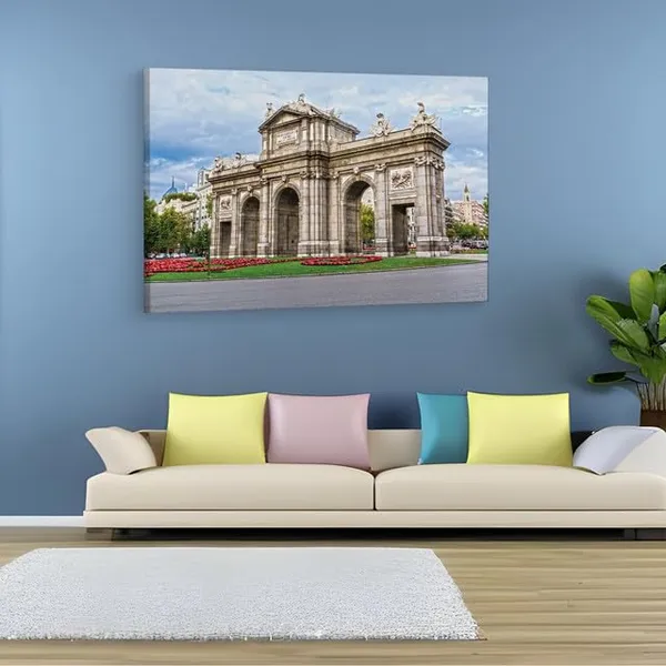 Multicolor_Puerta_De_Alcal?,_Wooden_Framed_Canvas_Paintings_|_For_Home_Decor_|_Bedroom,_Living_Room,Wall_Decoration_|_Hd_Print_Canvas_|_Wall_Art_Painting,_Size_16_X_24_Inch