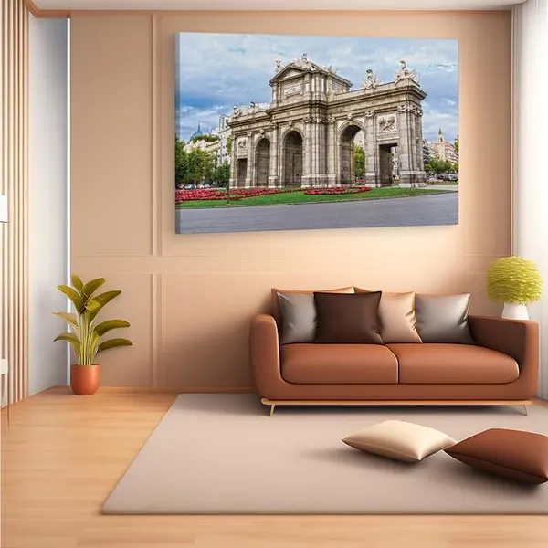Multicolor_Puerta_De_Alcal?,_Wooden_Framed_Canvas_Paintings_|_For_Home_Decor_|_Bedroom,_Living_Room,Wall_Decoration_|_Hd_Print_Canvas_|_Wall_Art_Painting,_Size_16_X_24_Inch