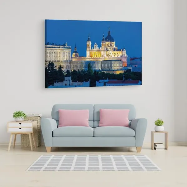 Multicolor_Catedral_De_La_Almudena,_Wooden_Framed_Canvas_Paintings_|_For_Home_Decor_|_Bedroom,_Living_Room,Wall_Decoration_|_Hd_Print_Canvas_|_Wall_Art_Painting,_Size_16_X_24_Inch