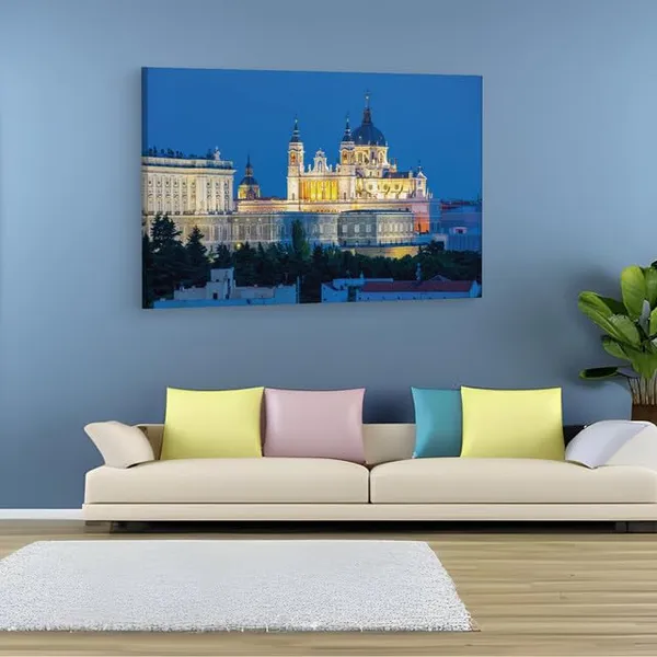 Multicolor_Catedral_De_La_Almudena,_Wooden_Framed_Canvas_Paintings_|_For_Home_Decor_|_Bedroom,_Living_Room,Wall_Decoration_|_Hd_Print_Canvas_|_Wall_Art_Painting,_Size_16_X_24_Inch