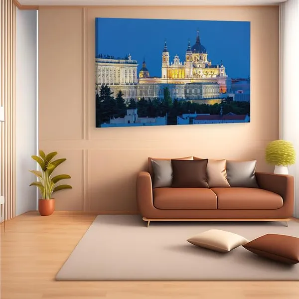 Multicolor_Catedral_De_La_Almudena,_Wooden_Framed_Canvas_Paintings_|_For_Home_Decor_|_Bedroom,_Living_Room,Wall_Decoration_|_Hd_Print_Canvas_|_Wall_Art_Painting,_Size_16_X_24_Inch