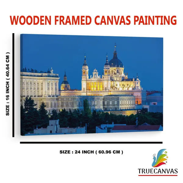Multicolor_Catedral_De_La_Almudena,_Wooden_Framed_Canvas_Paintings_|_For_Home_Decor_|_Bedroom,_Living_Room,Wall_Decoration_|_Hd_Print_Canvas_|_Wall_Art_Painting,_Size_16_X_24_Inch