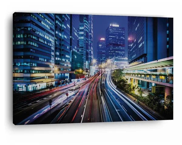 Multicolor_Hong_Kong_Central_District,_Wooden_Framed_Canvas_Paintings_|_For_Home_Decor_|_Bedroom,_Living_Room,Wall_Decoration_|_Hd_Print_Canvas_|_Wall_Art_Painting,_Size_16_X_24_Inch
