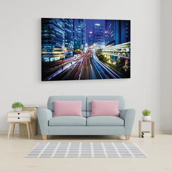 Multicolor_Hong_Kong_Central_District,_Wooden_Framed_Canvas_Paintings_|_For_Home_Decor_|_Bedroom,_Living_Room,Wall_Decoration_|_Hd_Print_Canvas_|_Wall_Art_Painting,_Size_16_X_24_Inch