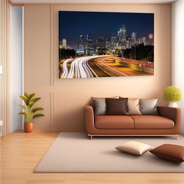 Multicolor_Dallas_Skyline_Highway_Night,_Wooden_Framed_Canvas_Paintings_|_For_Home_Decor_|_Bedroom,_Living_Room,Wall_Decoration_|_Hd_Print_Canvas_|_Wall_Art_Painting,_Size_16_X_24_Inch