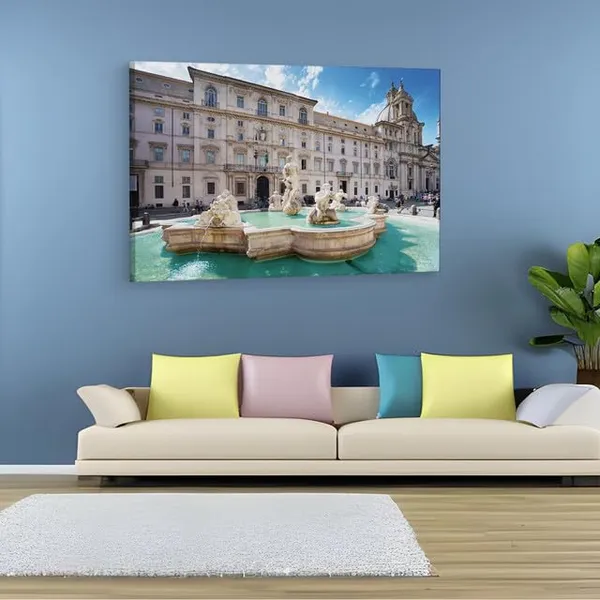 Multicolor_Fountain_Of_The_Moro,_Wooden_Framed_Canvas_Paintings_|_For_Home_Decor_|_Bedroom,_Living_Room,Wall_Decoration_|_Hd_Print_Canvas_|_Wall_Art_Painting,_Size_16_X_24_Inch