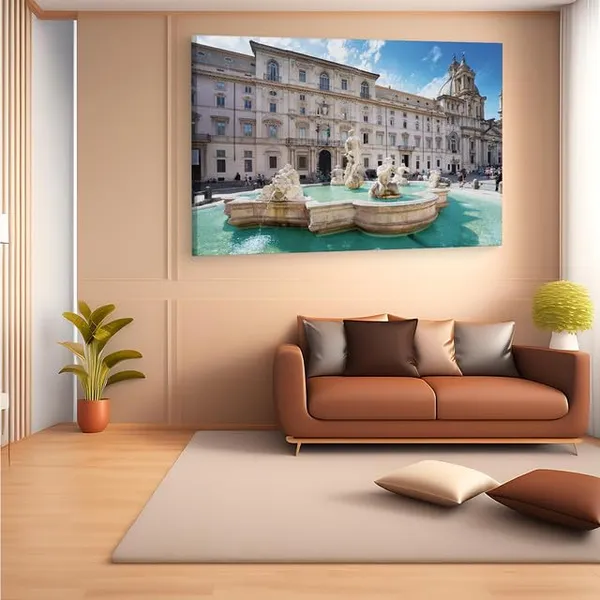 Multicolor_Fountain_Of_The_Moro,_Wooden_Framed_Canvas_Paintings_|_For_Home_Decor_|_Bedroom,_Living_Room,Wall_Decoration_|_Hd_Print_Canvas_|_Wall_Art_Painting,_Size_16_X_24_Inch