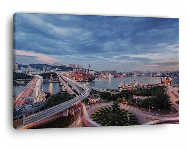 Multicolor_Tsing_Yi_South_Bridge,_Wooden_Framed_Canvas_Paintings_|_For_Home_Decor_|_Bedroom,_Living_Room,Wall_Decoration_|_Hd_Print_Canvas_|_Wall_Art_Painting,_Size_16_X_24_Inch