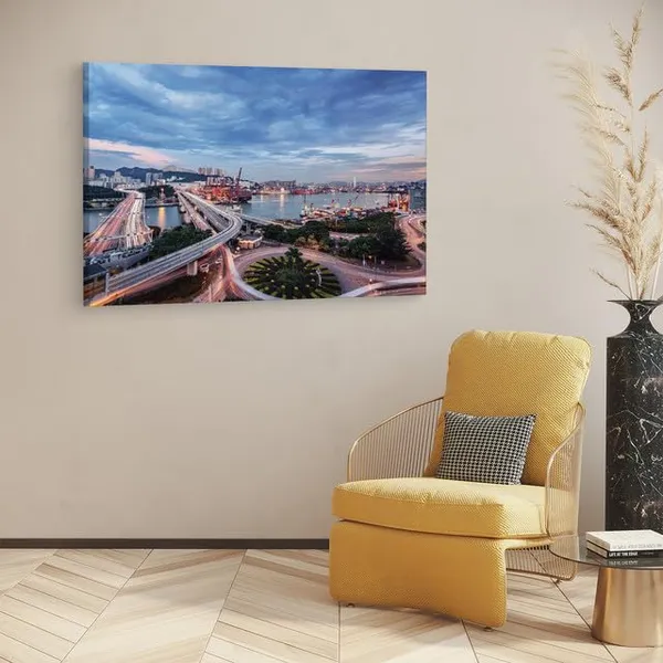Multicolor_Tsing_Yi_South_Bridge,_Wooden_Framed_Canvas_Paintings_|_For_Home_Decor_|_Bedroom,_Living_Room,Wall_Decoration_|_Hd_Print_Canvas_|_Wall_Art_Painting,_Size_16_X_24_Inch