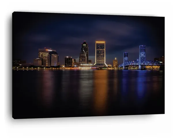 Multicolor_Jacksonville_Skyline,_Wooden_Framed_Canvas_Paintings_|_For_Home_Decor_|_Bedroom,_Living_Room,Wall_Decoration_|_Hd_Print_Canvas_|_Wall_Art_Painting,_Size_16_X_24_Inch