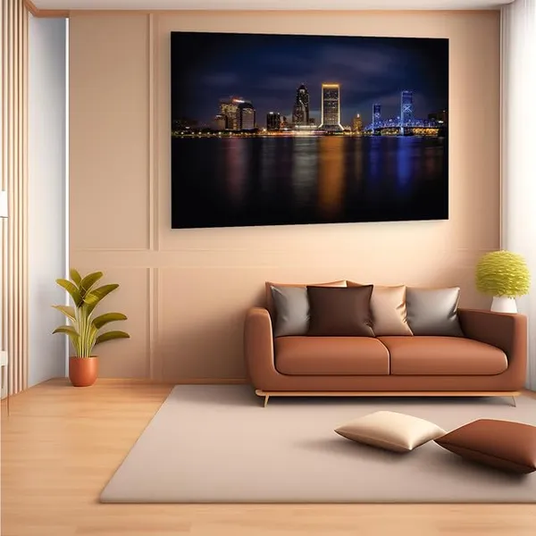 Multicolor_Jacksonville_Skyline,_Wooden_Framed_Canvas_Paintings_|_For_Home_Decor_|_Bedroom,_Living_Room,Wall_Decoration_|_Hd_Print_Canvas_|_Wall_Art_Painting,_Size_16_X_24_Inch