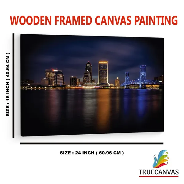 Multicolor_Jacksonville_Skyline,_Wooden_Framed_Canvas_Paintings_|_For_Home_Decor_|_Bedroom,_Living_Room,Wall_Decoration_|_Hd_Print_Canvas_|_Wall_Art_Painting,_Size_16_X_24_Inch