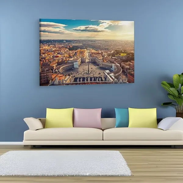 Multicolor_Saint_Peter'S_Square,_Wooden_Framed_Canvas_Paintings_|_For_Home_Decor_|_Bedroom,_Living_Room,Wall_Decoration_|_Hd_Print_Canvas_|_Wall_Art_Painting,_Size_16_X_24_Inch