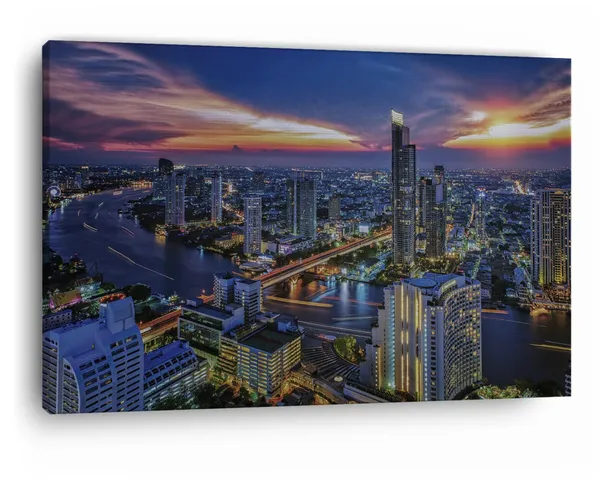 Multicolor_Chao_Phraya_River,_Wooden_Framed_Canvas_Paintings_|_For_Home_Decor_|_Bedroom,_Living_Room,Wall_Decoration_|_Hd_Print_Canvas_|_Wall_Art_Painting,_Size_16_X_24_Inch