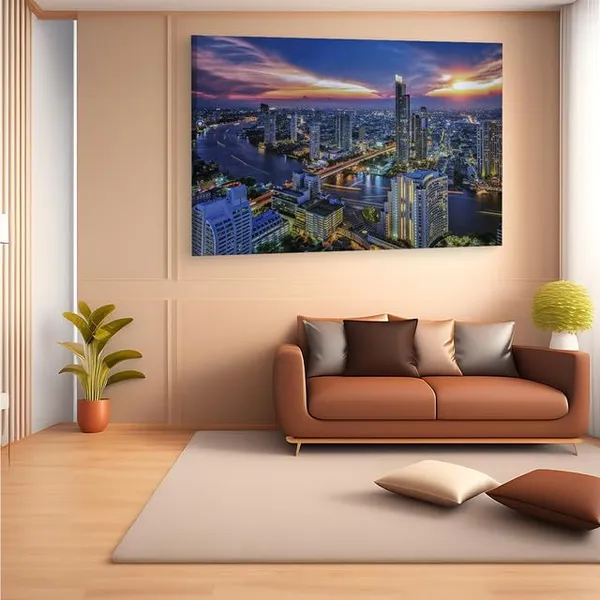 Multicolor_Chao_Phraya_River,_Wooden_Framed_Canvas_Paintings_|_For_Home_Decor_|_Bedroom,_Living_Room,Wall_Decoration_|_Hd_Print_Canvas_|_Wall_Art_Painting,_Size_16_X_24_Inch