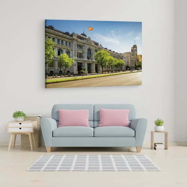 Multicolor_Bank_Of_Spain_Building,_Wooden_Framed_Canvas_Paintings_|_For_Home_Decor_|_Bedroom,_Living_Room,Wall_Decoration_|_Hd_Print_Canvas_|_Wall_Art_Painting,_Size_16_X_24_Inch