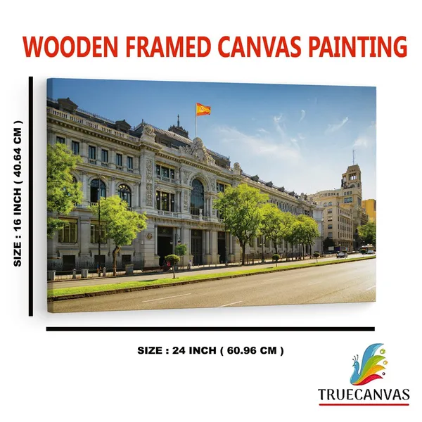 Multicolor_Bank_Of_Spain_Building,_Wooden_Framed_Canvas_Paintings_|_For_Home_Decor_|_Bedroom,_Living_Room,Wall_Decoration_|_Hd_Print_Canvas_|_Wall_Art_Painting,_Size_16_X_24_Inch
