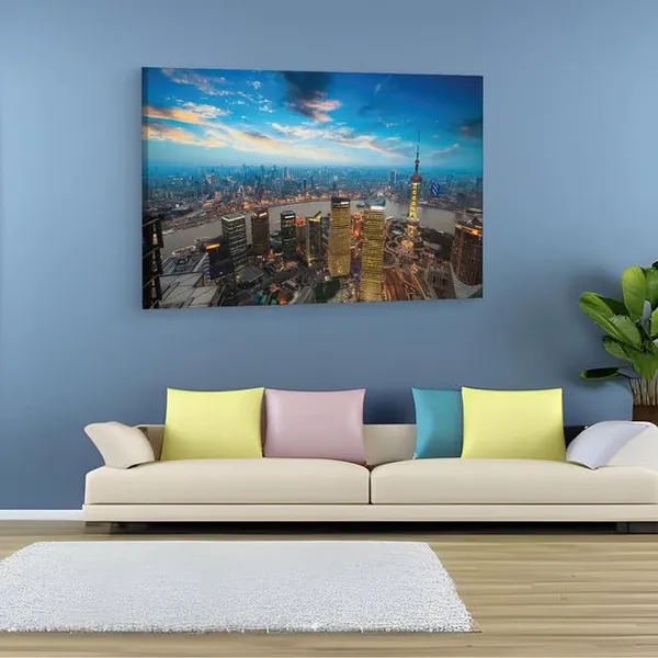 Multicolor_Shanghai,_Wooden_Framed_Canvas_Paintings_|_For_Home_Decor_|_Bedroom,_Living_Room,Wall_Decoration_|_Hd_Print_Canvas_|_Wall_Art_Painting,_Size_16_X_24_Inch
