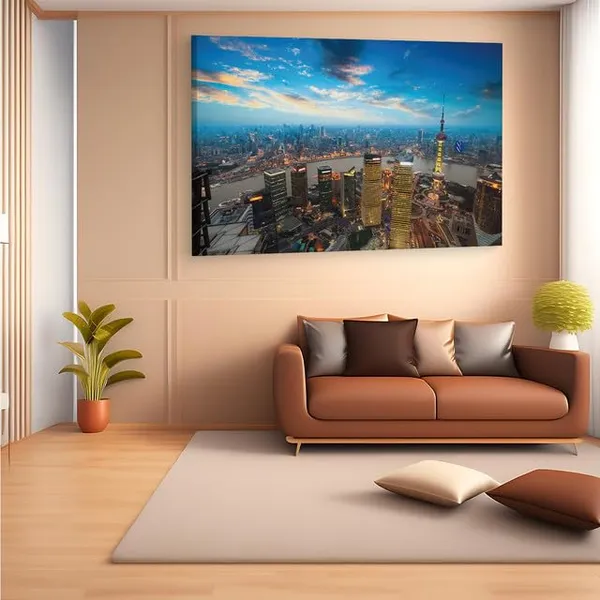 Multicolor_Shanghai,_Wooden_Framed_Canvas_Paintings_|_For_Home_Decor_|_Bedroom,_Living_Room,Wall_Decoration_|_Hd_Print_Canvas_|_Wall_Art_Painting,_Size_16_X_24_Inch