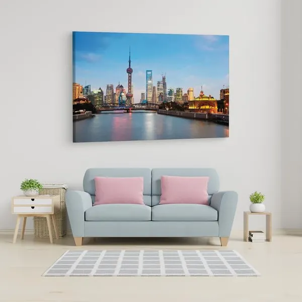 Multicolor_The_Bund,_Wooden_Framed_Canvas_Paintings_|_For_Home_Decor_|_Bedroom,_Living_Room,Wall_Decoration_|_Hd_Print_Canvas_|_Wall_Art_Painting,_Size_16_X_24_Inch