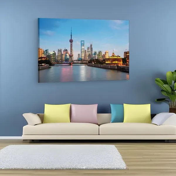 Multicolor_The_Bund,_Wooden_Framed_Canvas_Paintings_|_For_Home_Decor_|_Bedroom,_Living_Room,Wall_Decoration_|_Hd_Print_Canvas_|_Wall_Art_Painting,_Size_16_X_24_Inch