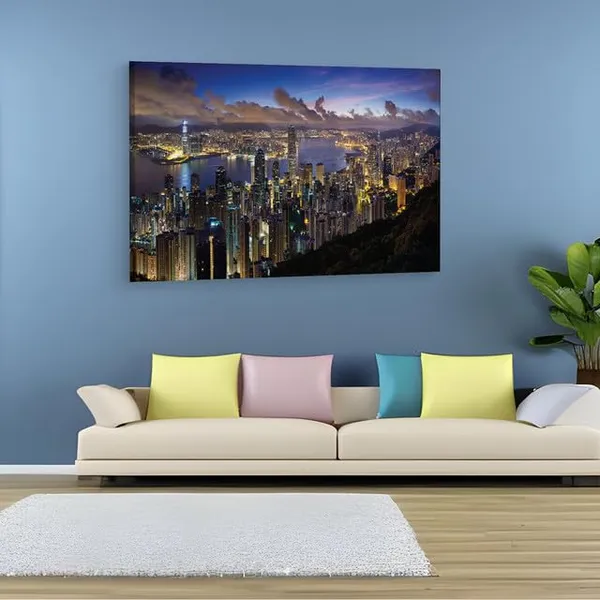 Multicolor_Hong_Kong,_Wooden_Framed_Canvas_Paintings_|_For_Home_Decor_|_Bedroom,_Living_Room,Wall_Decoration_|_Hd_Print_Canvas_|_Wall_Art_Painting,_Size_16_X_24_Inch