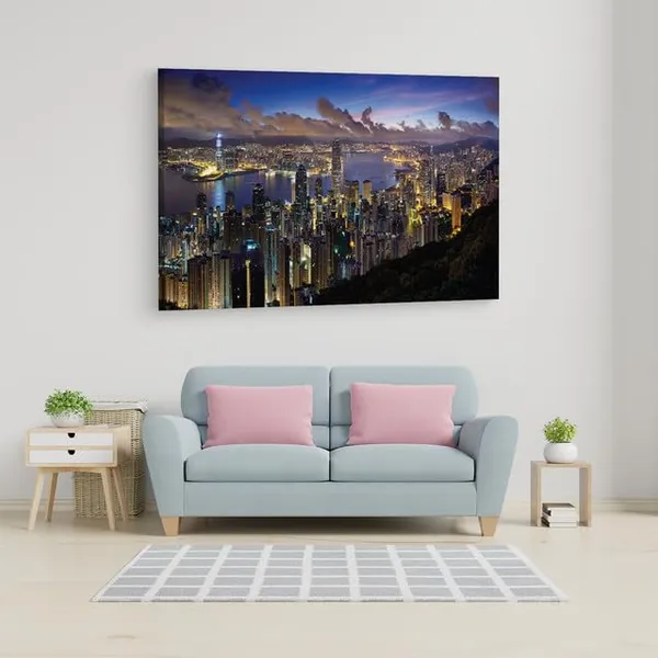 Multicolor_Hong_Kong,_Wooden_Framed_Canvas_Paintings_|_For_Home_Decor_|_Bedroom,_Living_Room,Wall_Decoration_|_Hd_Print_Canvas_|_Wall_Art_Painting,_Size_16_X_24_Inch