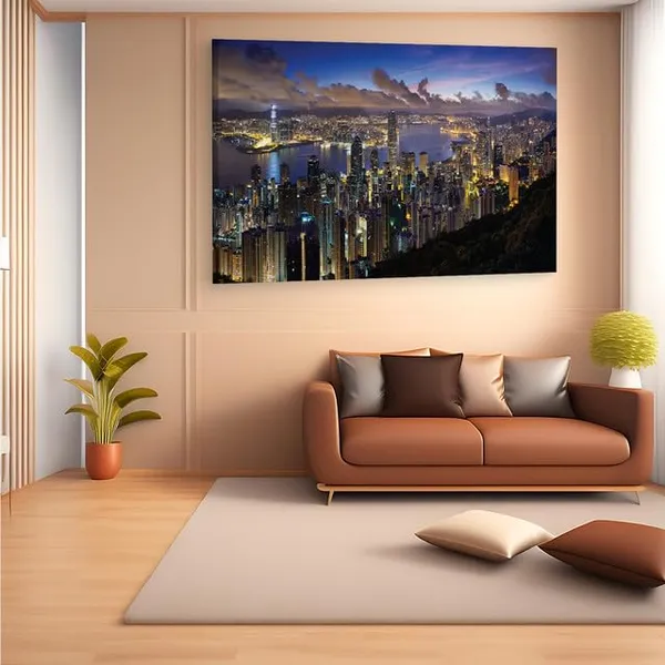 Multicolor_Hong_Kong,_Wooden_Framed_Canvas_Paintings_|_For_Home_Decor_|_Bedroom,_Living_Room,Wall_Decoration_|_Hd_Print_Canvas_|_Wall_Art_Painting,_Size_16_X_24_Inch