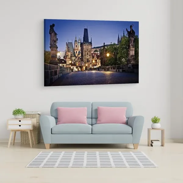 Multicolor_Charles_Bridge,_Wooden_Framed_Canvas_Paintings_|_For_Home_Decor_|_Bedroom,_Living_Room,Wall_Decoration_|_Wall_Art_Painting,_Ct0101,_Size_16_X_24_In