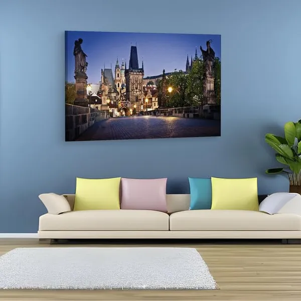 Multicolor_Charles_Bridge,_Wooden_Framed_Canvas_Paintings_|_For_Home_Decor_|_Bedroom,_Living_Room,Wall_Decoration_|_Wall_Art_Painting,_Ct0101,_Size_16_X_24_In