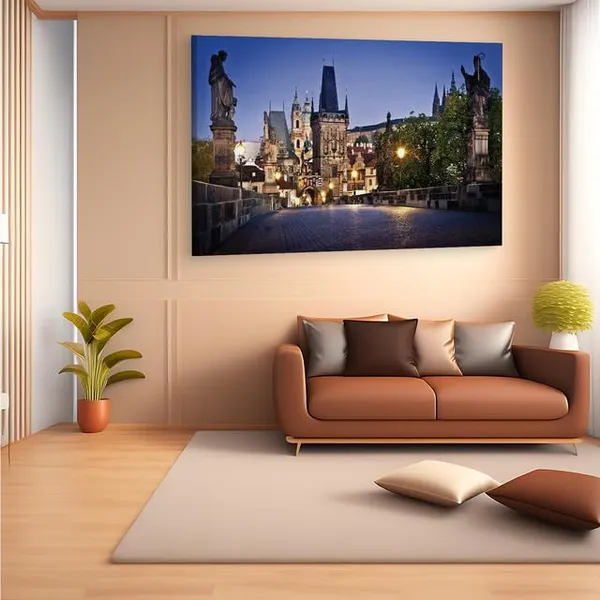 Multicolor_Charles_Bridge,_Wooden_Framed_Canvas_Paintings_|_For_Home_Decor_|_Bedroom,_Living_Room,Wall_Decoration_|_Wall_Art_Painting,_Ct0101,_Size_16_X_24_In