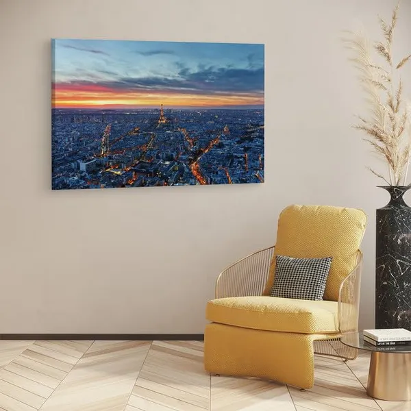 Multicolor_City_Paris_Sunset_Eiffel_Tower,_Wooden_Framed_Canvas_Paintings_|_For_Home_Decor_|_Bedroom,_Living_Room,Wall_Decoration_|_Wall_Art_Painting,_Ct0102,_Size_16_X_24_In