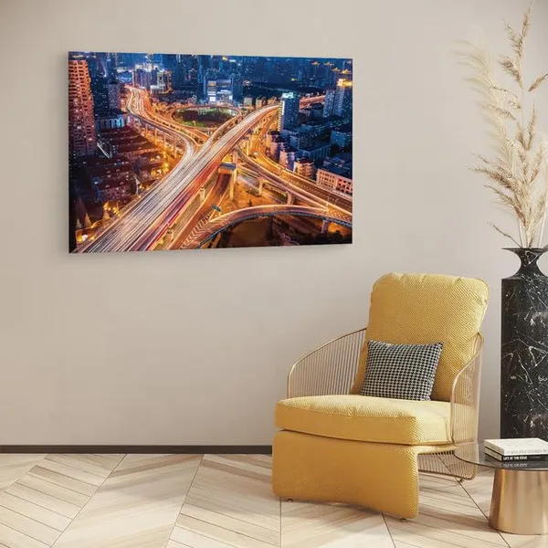 Multicolor_Beautiful_City_Interchange_Shanghai,_Wooden_Framed_Canvas_Paintings_|_For_Home_Decor_|_Bedroom,_Living_Room,Wall_Decoration_|_Wall_Art_Painting,_Ct0104,_Size_16_X_24_In